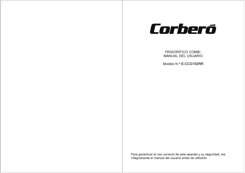 Page n°1 - Manuel utilisateur Corbero E-CCG192RR
