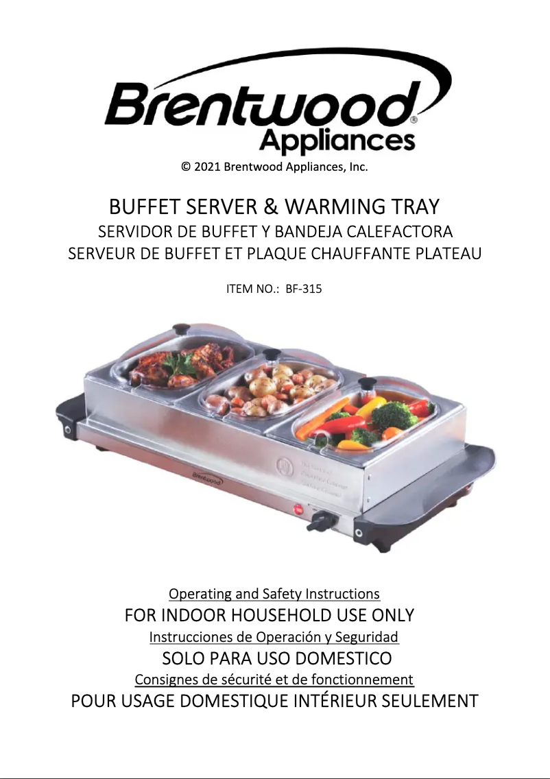 Página 1 del manual Manual de usuario Brentwood BF-315