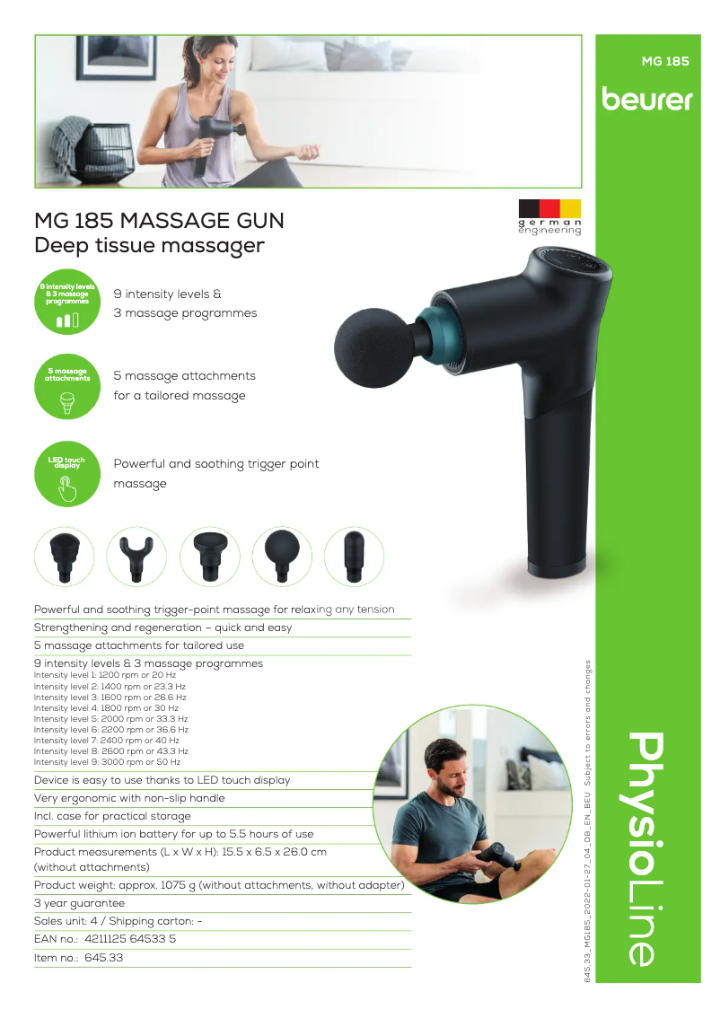 Image de la première page du manuel de l'appareil MG 185