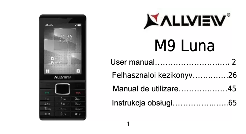 Page n°1 - Manuel utilisateur Allview M9 Luna