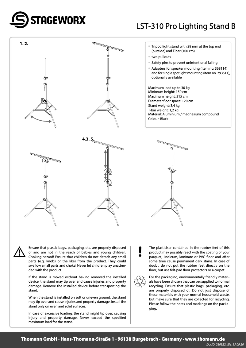 Page 1 de la notice Manuel utilisateur Stageworx LST-310