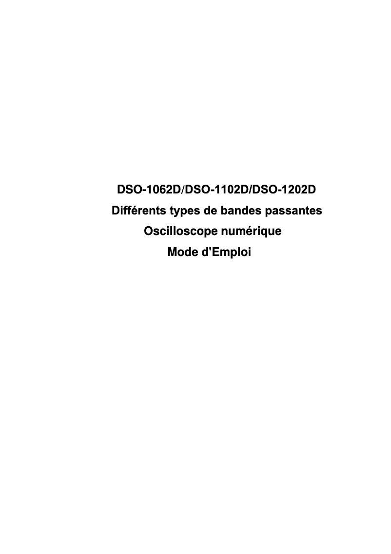 Page n°1 - Manuel utilisateur Voltcraft DSO-1062D-VGA