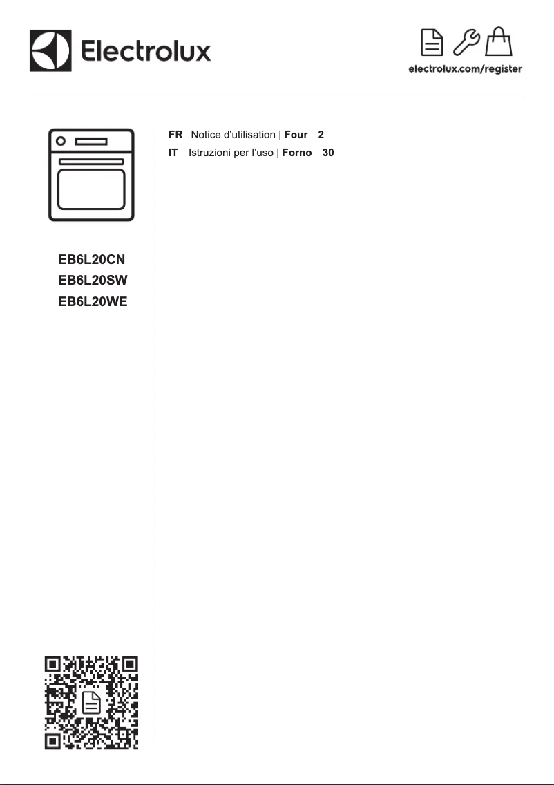 Page n°1 - Manuel utilisateur Electrolux EB6L20SW