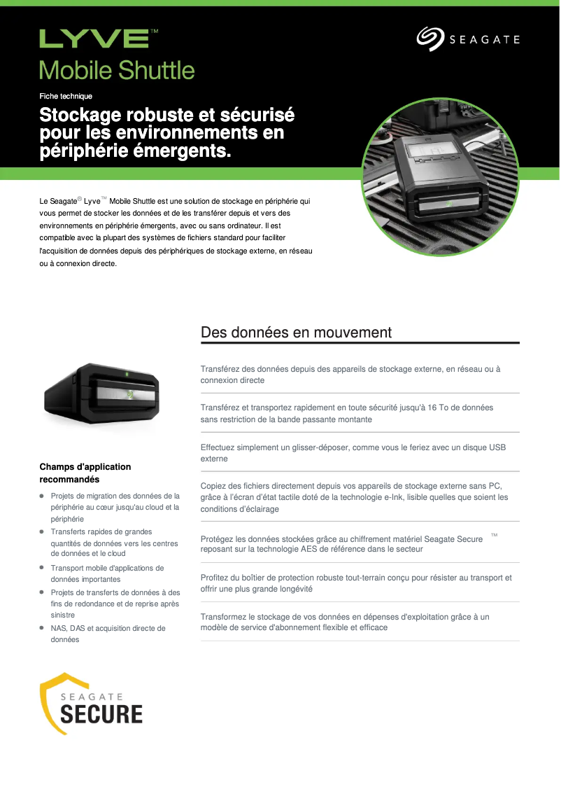 Image de la première page du manuel de l'appareil Lyve Mobile Shuttle