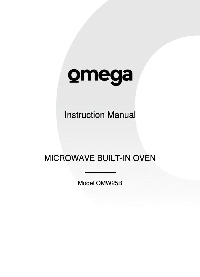 Page n°1 - Manuel utilisateur Omega OMW25B