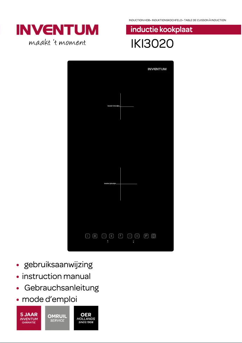 Page 1 de la notice Manuel utilisateur Inventum IKI3020