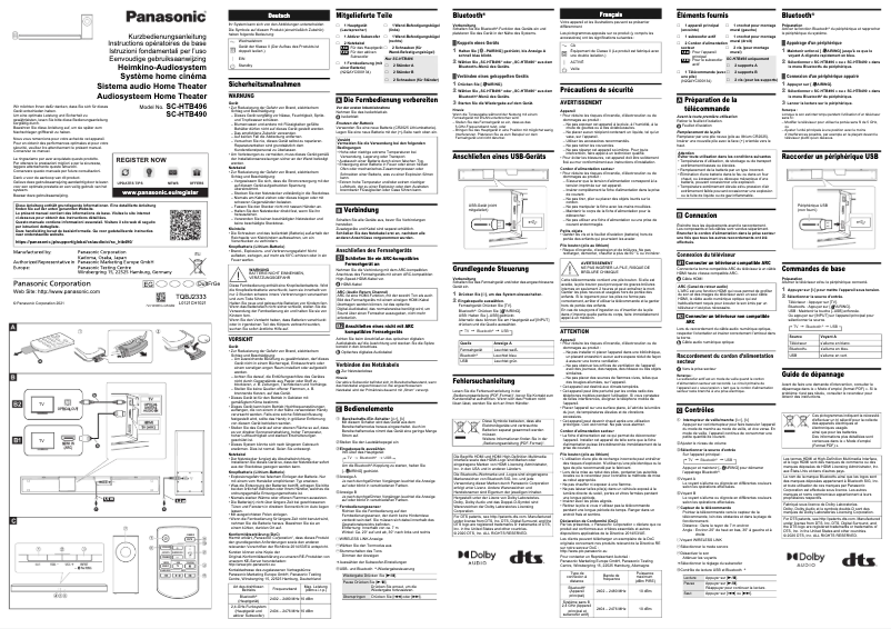 Page n°1 - Manuel utilisateur Panasonic SC-HTB496