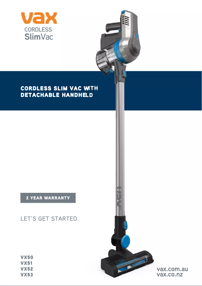 Página 1 del manual Manual de usuario Vax Cordless SlimVac VX51