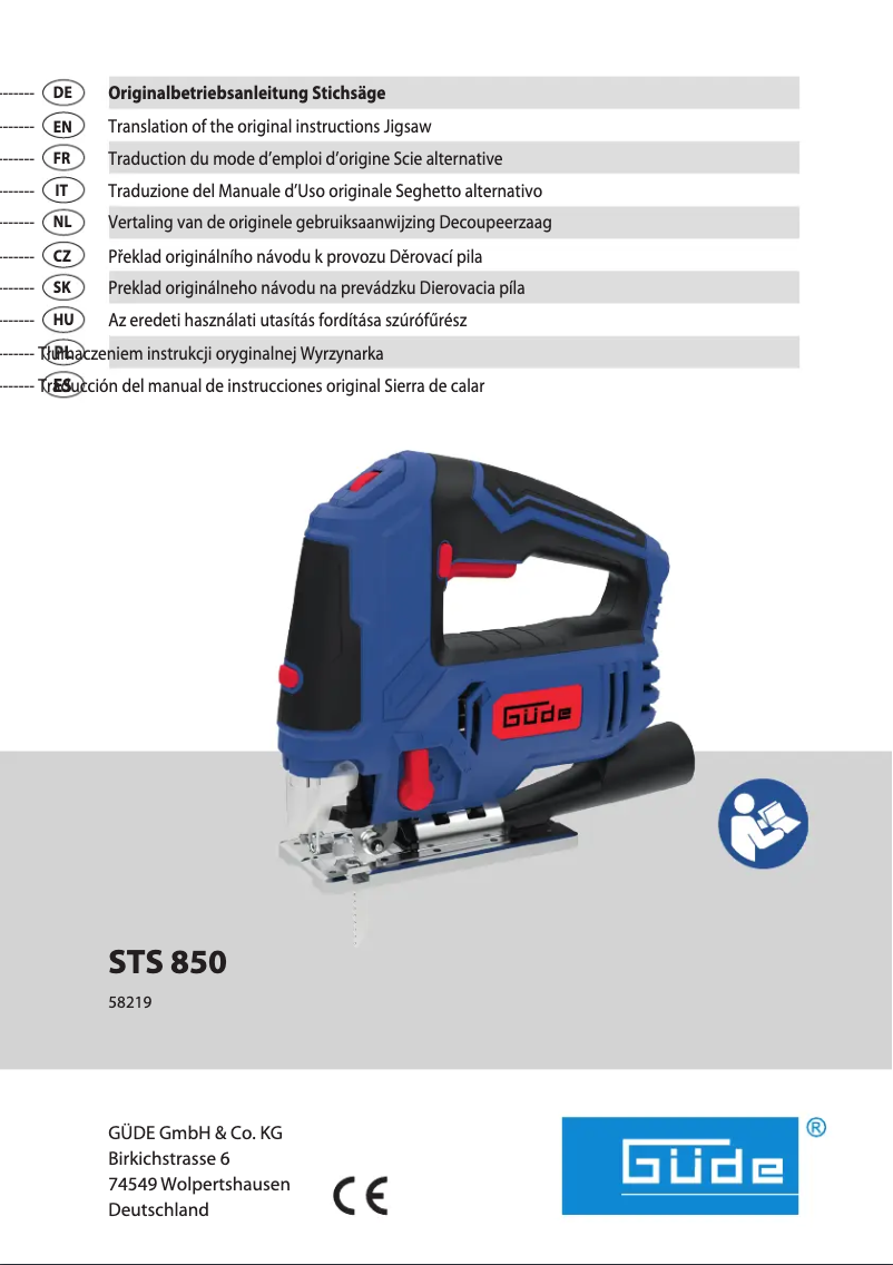 Image de la première page du manuel de l'appareil STS 850