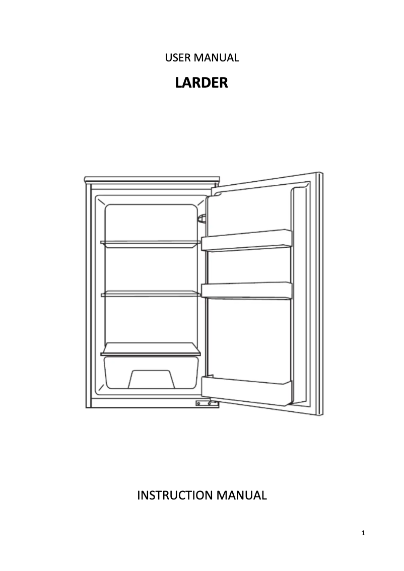 Page 1 de la notice Manuel utilisateur Hoover H-Fridge 300 Mini
