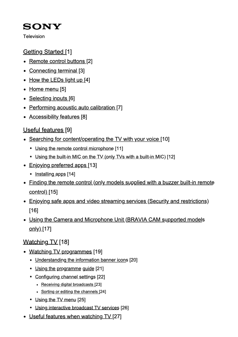 Page 1 de la notice Manuel utilisateur Sony FWD-65X80L