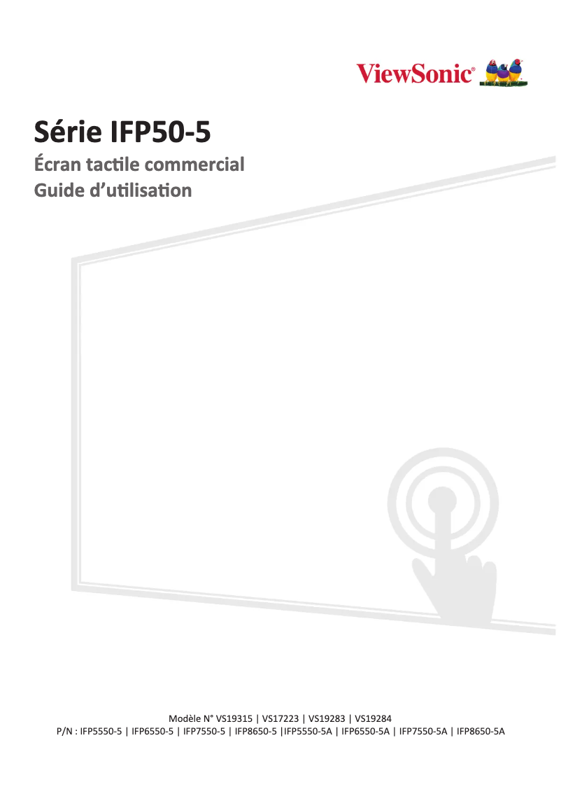 Page 1 de la notice Manuel utilisateur Viewsonic ViewBoard IFP8650-5F