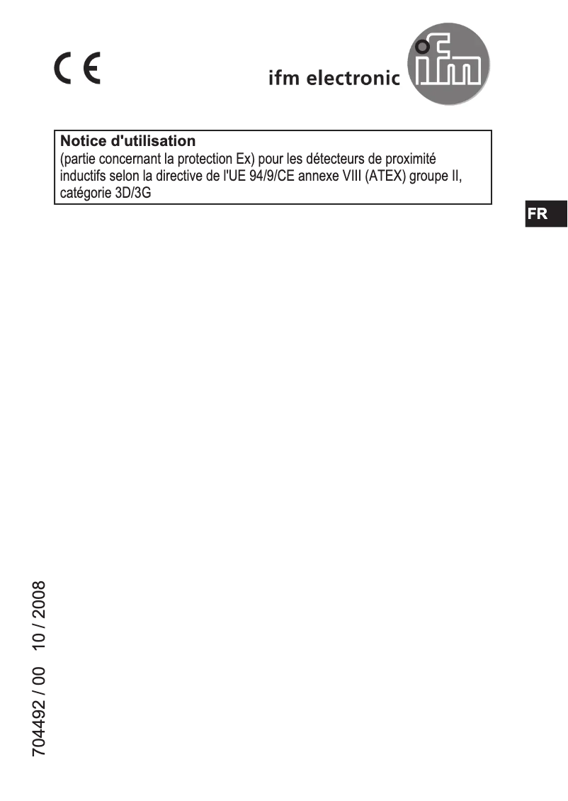 Page 1 de la notice Manuel utilisateur IFM IG509A