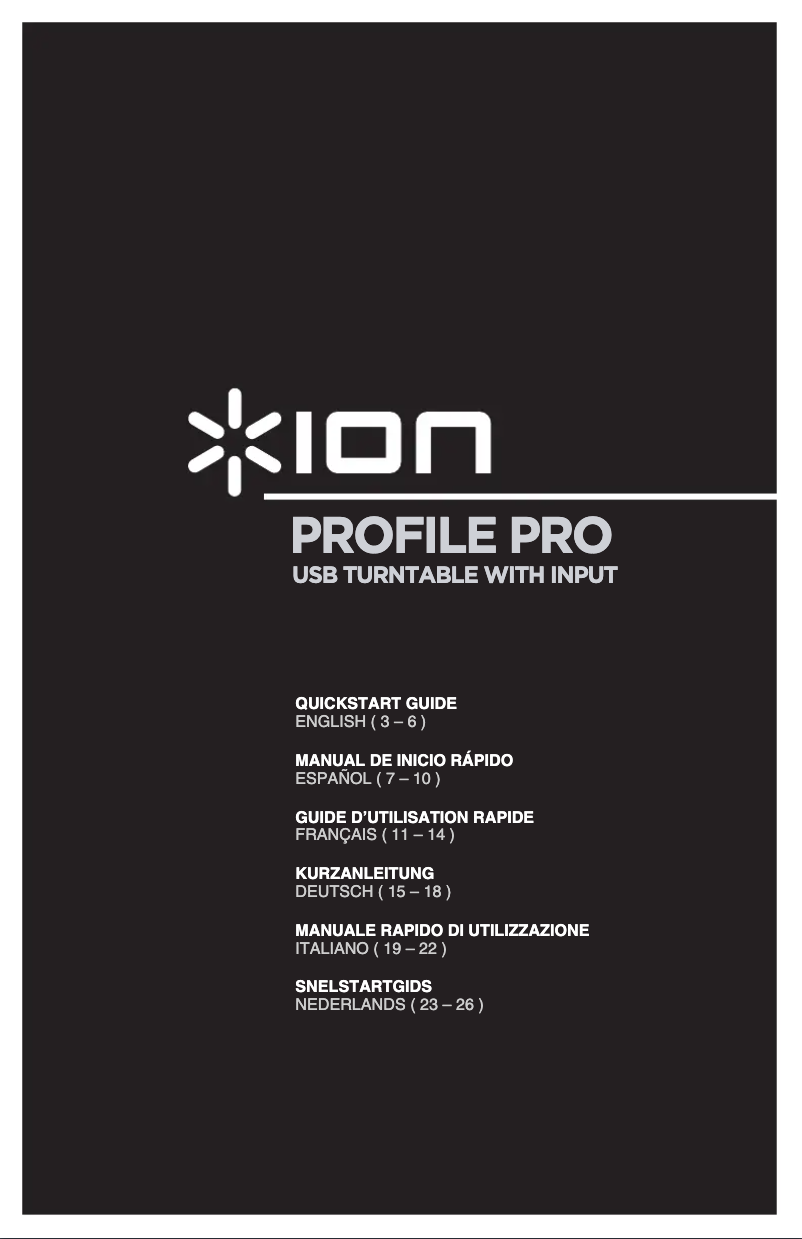 Page n°1 - Manuel utilisateur ION Profile Pro