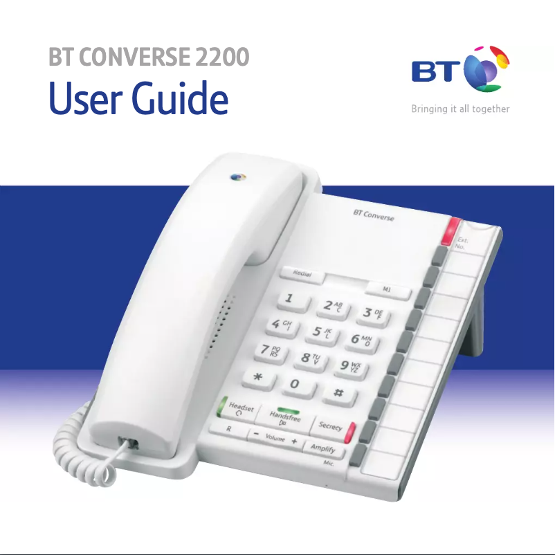 Page 1 de la notice Manuel utilisateur British Telecom Converse 2200