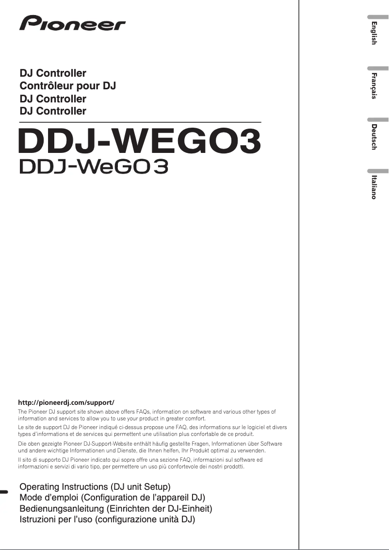Image de la première page du manuel de l'appareil DDJ-WEGO3-W