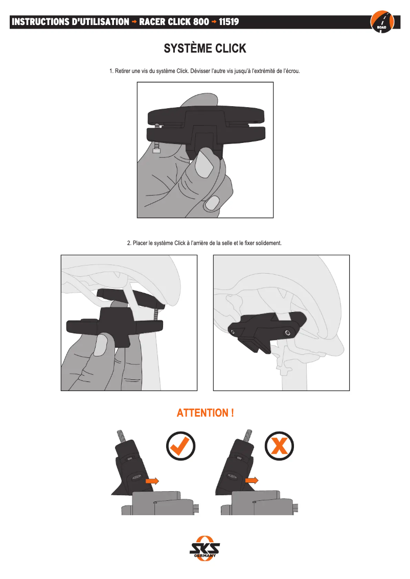 Image de la première page du manuel de l'appareil Traveller Click 800