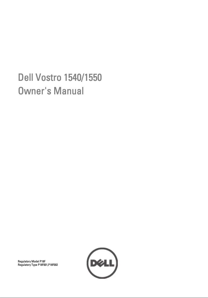 Page n°1 - Manuel utilisateur Dell Vostro 1550