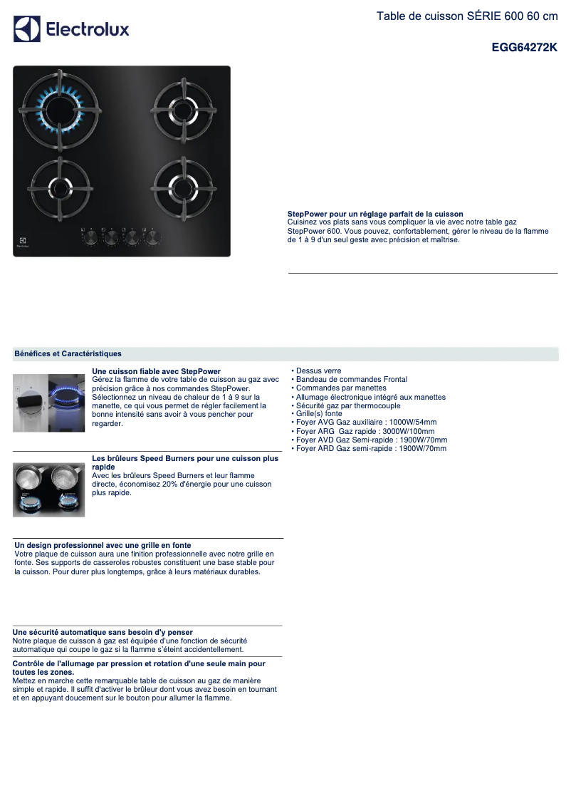 Image de la première page du manuel de l'appareil EGG64272K