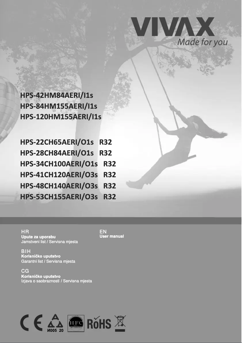 Page n°1 - Manuel utilisateur Vivax HPS-34CH100AERI