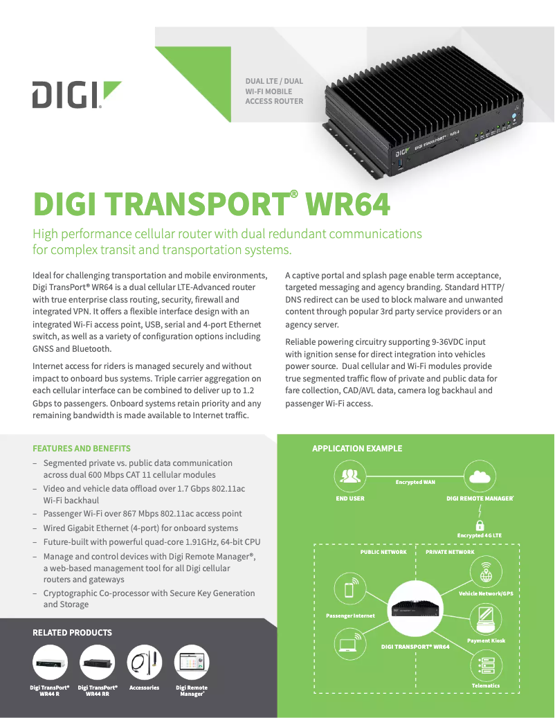 Page n°1 - Manuel utilisateur Digi WR64-A121