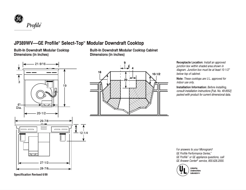 Image de la première page du manuel de l'appareil Select-Top JP389WVWW