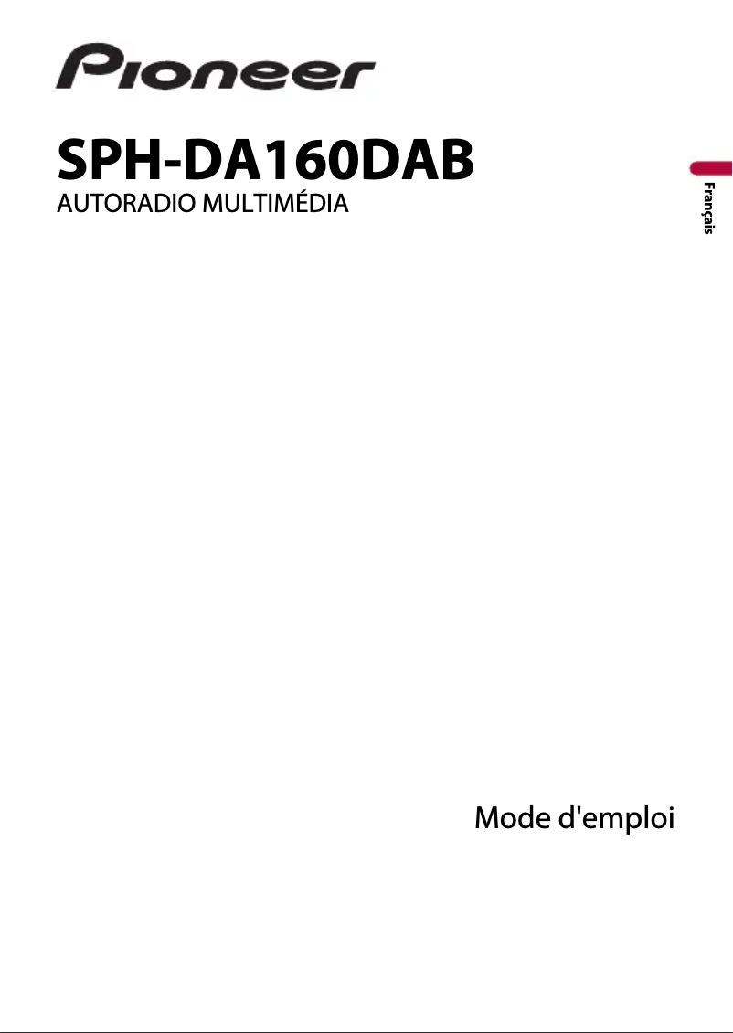 Image de la première page du manuel de l'appareil SPH-DA160DAB