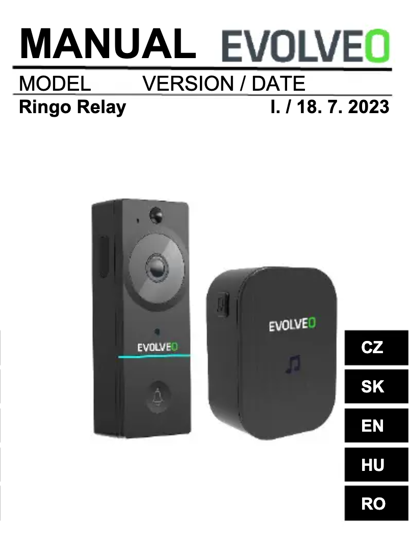 Page 1 de la notice Manuel utilisateur Evolveo Ringo Relay