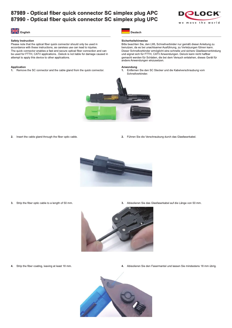 Page 1 de la notice Manuel utilisateur DeLOCK 87989