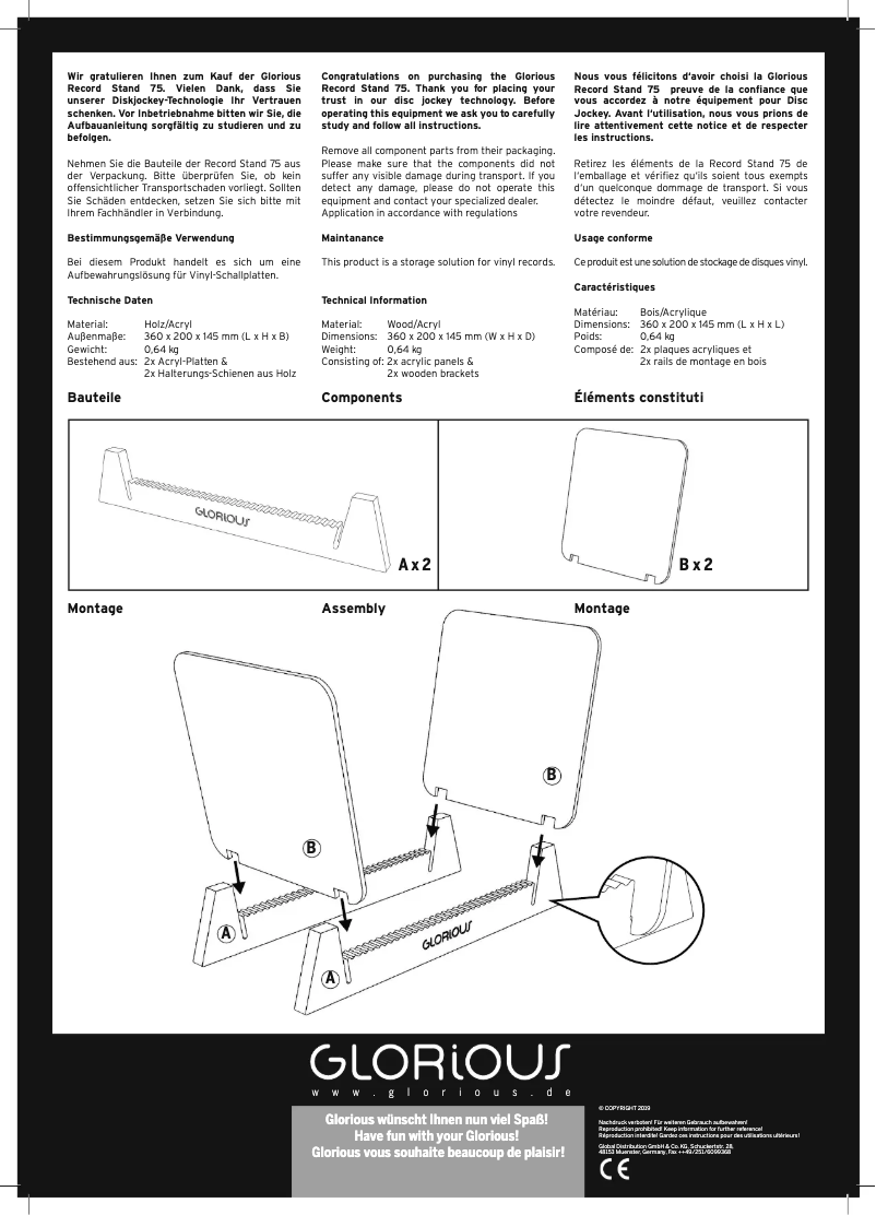 Image de la première page du manuel de l'appareil Record Stand 75