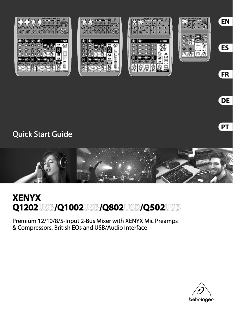 Page 1 de la notice Manuel utilisateur Behringer Q502USB