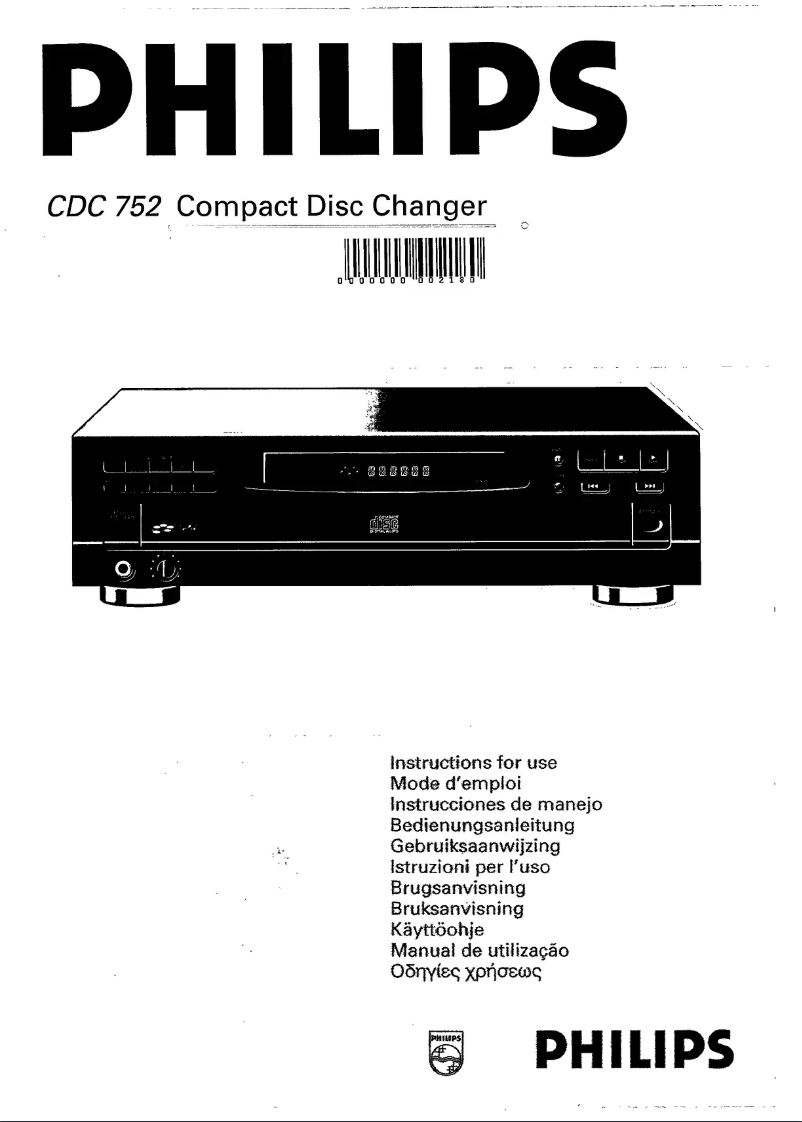 Page 1 de la notice Manuel utilisateur Philips CDC752