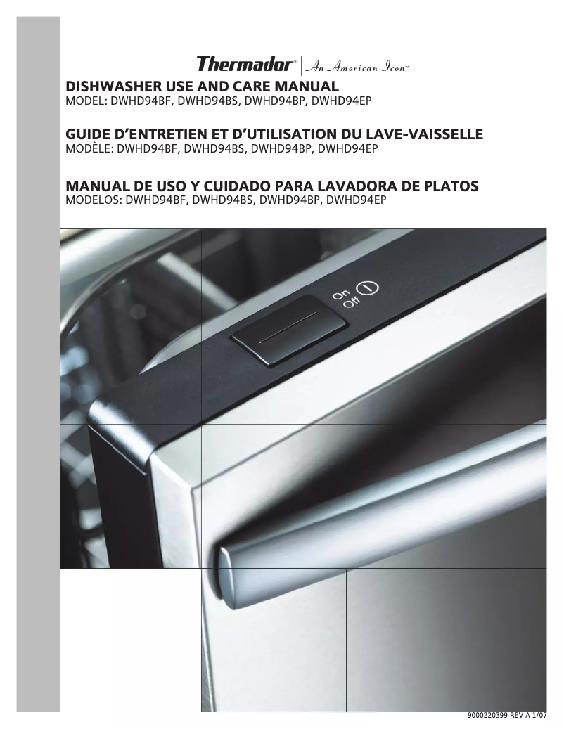 Page n°1 - Manuel utilisateur Thermador DWHD94EP
