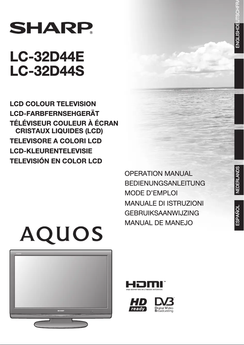 Page 1 de la notice Manuel utilisateur Sharp AQUOS LC-32D44S