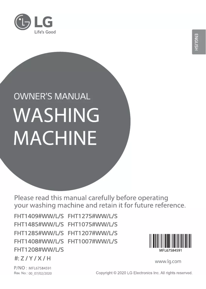 Page 1 de la notice Manuel utilisateur LG FHT1207ZWS