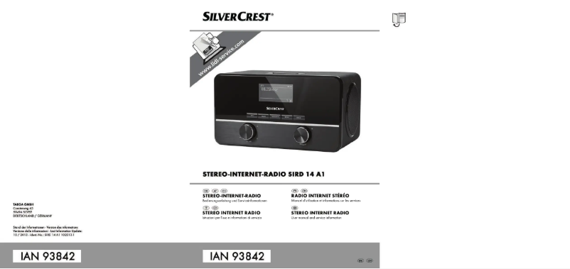 Page 1 de la notice Manuel utilisateur SilverCrest SIRD 14 A1