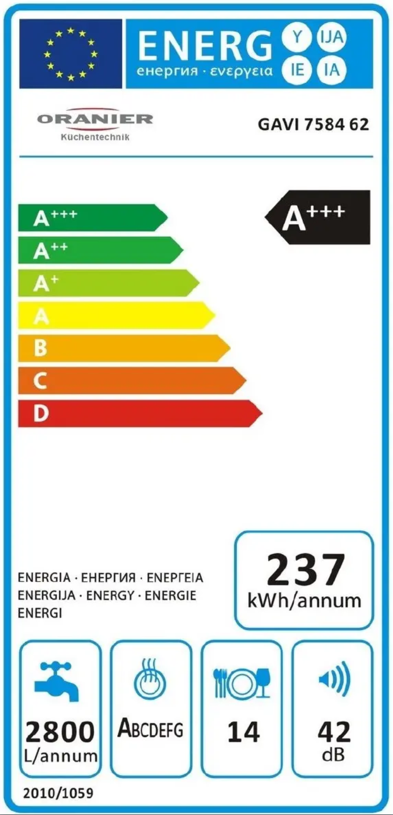 Page 1 de la notice Manuel utilisateur Oranier GAVI 7584