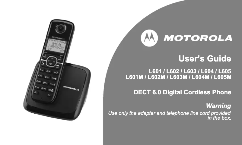 Page 1 de la notice Manuel utilisateur Motorola L602M