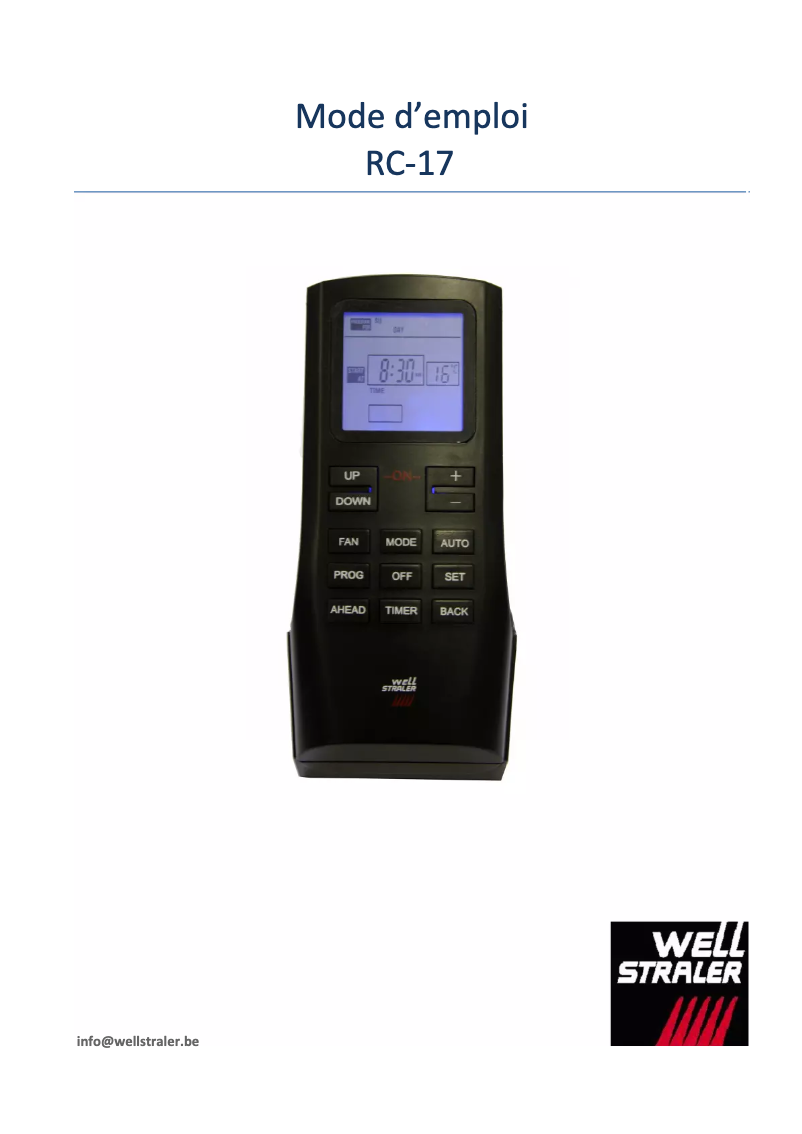 Page n°1 - Manuel utilisateur Well Straler RC-17