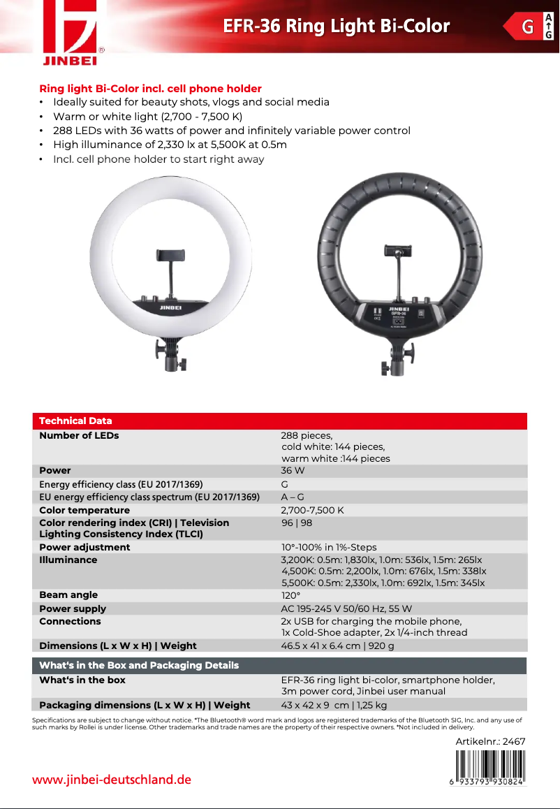 Image de la première page du manuel de l'appareil EFR-36