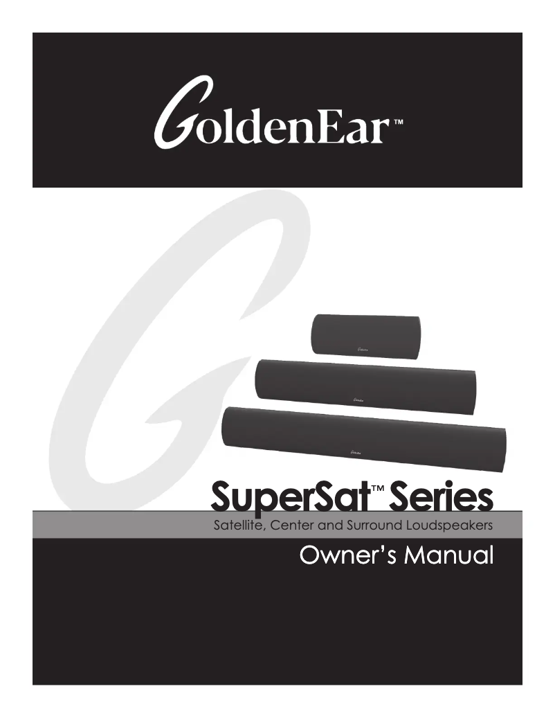 Page n°1 - Manuel utilisateur GoldenEar SuperSat 3C
