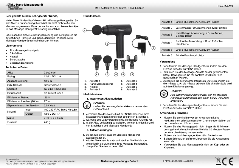 Page n°1 - Manuel utilisateur Newgen Medicals NX-4164-919