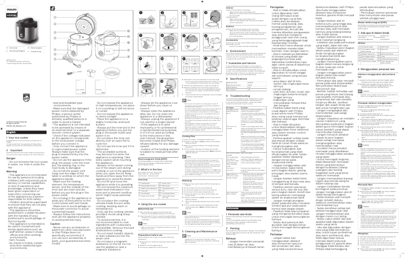 Page 1 de la notice Manuel utilisateur Philips Viva Collection HD3128