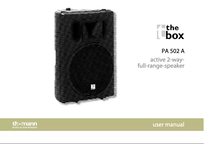 Page n°1 - Manuel utilisateur The Box PA 502 A