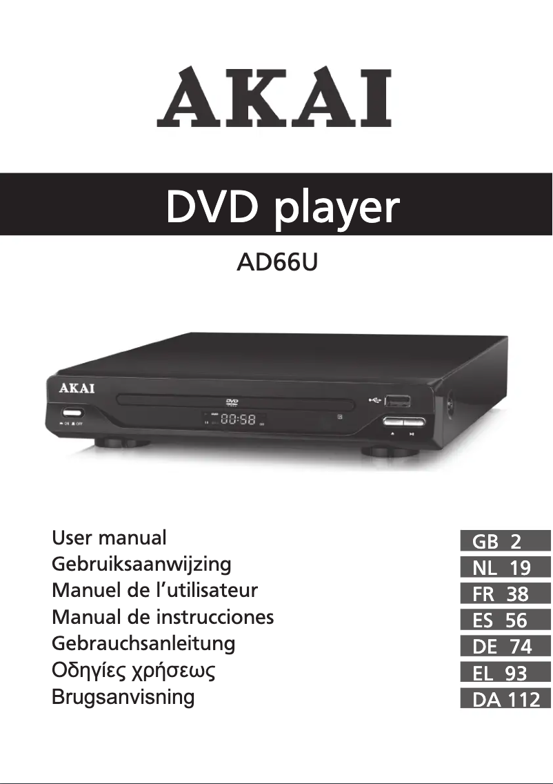 Page 1 de la notice Manuel utilisateur AKAI AD66U