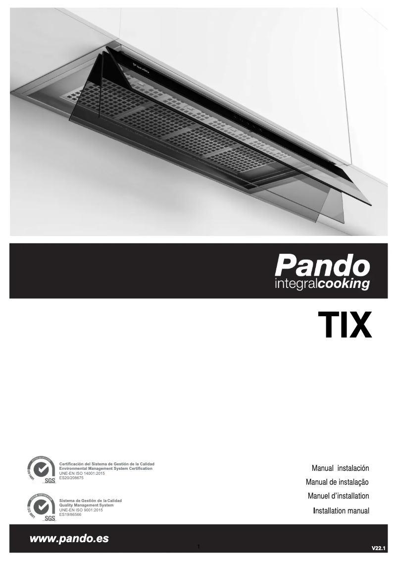 Page 1 de la notice Manuel utilisateur Pando TIX