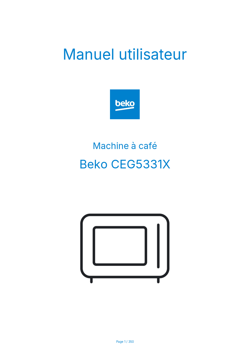 Image de la première page du manuel de l'appareil CEG5331X