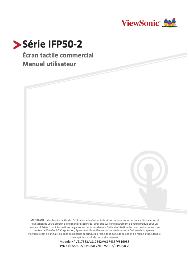 Image de la première page du manuel de l'appareil IFP5550