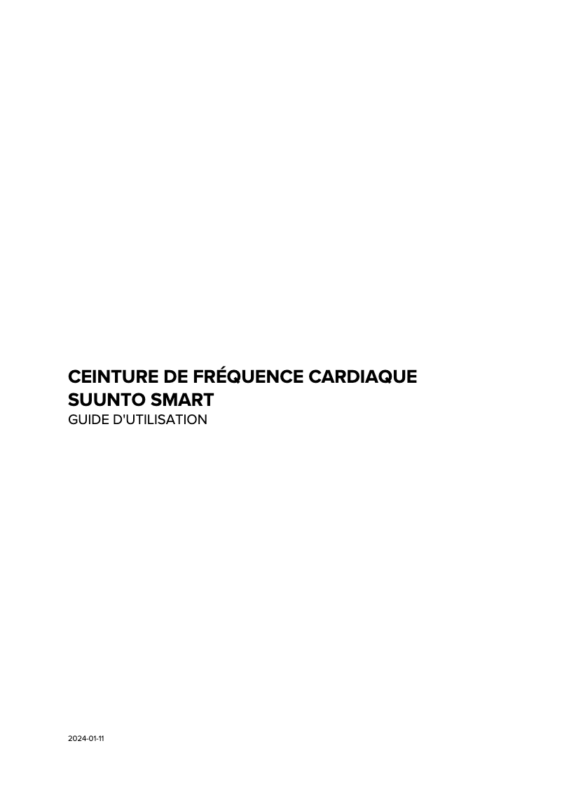 Page 1 de la notice Manuel utilisateur Suunto Smart Heart Rate Belt