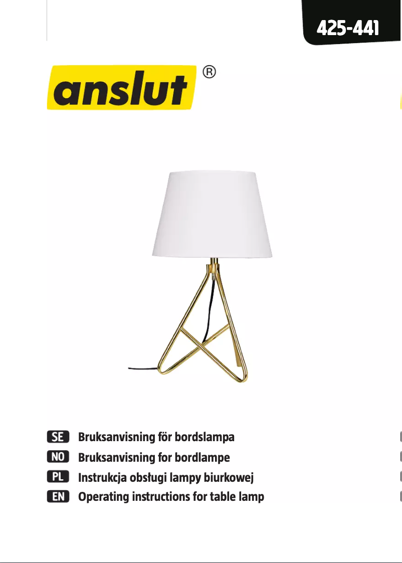 Page n°1 - Manuel utilisateur Anslut 425-441